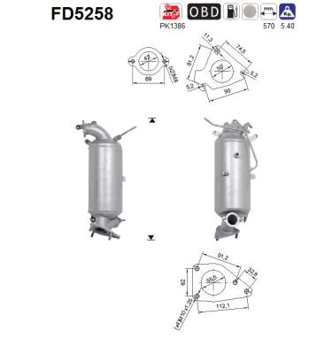 Soot/Particulate Filter, exhaust system - FD5258 AS