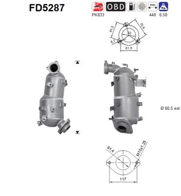 Soot/Particulate Filter, exhaust system - FD5287 AS