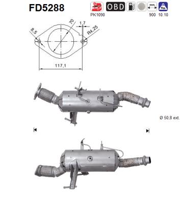 Filtro antiparticolato / particellare, Impianto gas scarico - FD5288 AS