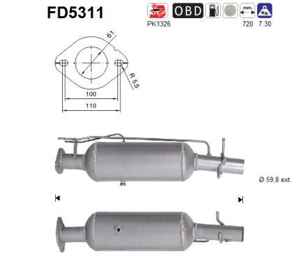 Soot/Particulate Filter, exhaust system - FD5311 AS