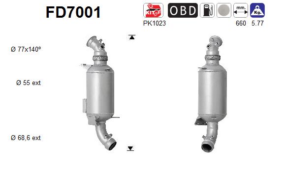 Soot/Particulate Filter, exhaust system - FD7001 AS