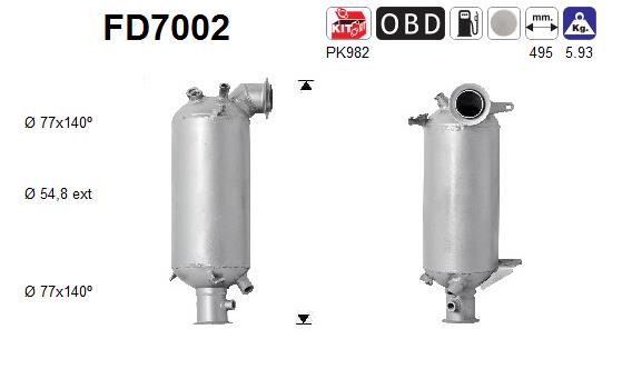 Soot/Particulate Filter, exhaust system - FD7002 AS