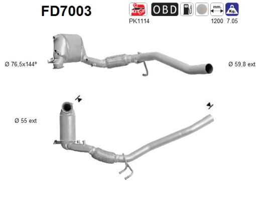 Soot/Particulate Filter, exhaust system - FD7003 AS
