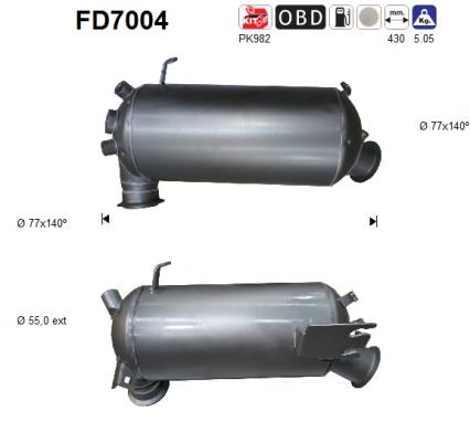 Soot/Particulate Filter, exhaust system - FD7004 AS
