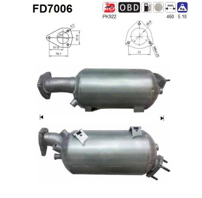 Soot/Particulate Filter, exhaust system - FD7006 AS