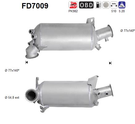 Soot/Particulate Filter, exhaust system - FD7009 AS