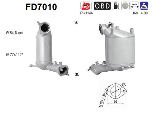 Soot/Particulate Filter, exhaust system - FD7010 AS