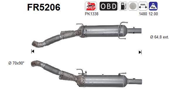 Soot/Particulate Filter, exhaust system - FR5206 AS