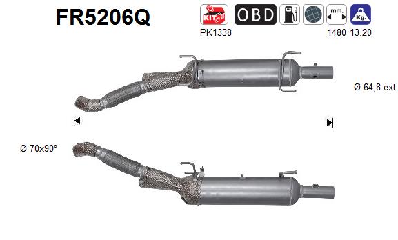 Soot/Particulate Filter, exhaust system - FR5206Q AS