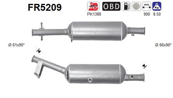 Filtro antiparticolato / particellare, Impianto gas scarico - FR5209 AS