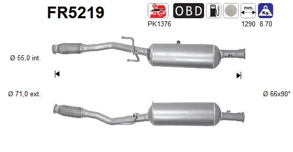 Soot/Particulate Filter, exhaust system - FR5219 AS