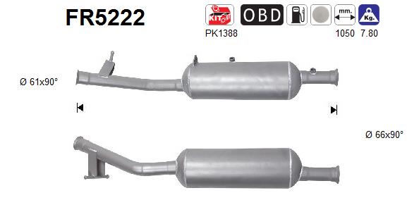 Soot/Particulate Filter, exhaust system - FR5222 AS