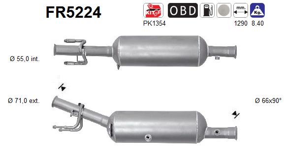 Soot/Particulate Filter, exhaust system - FR5224 AS