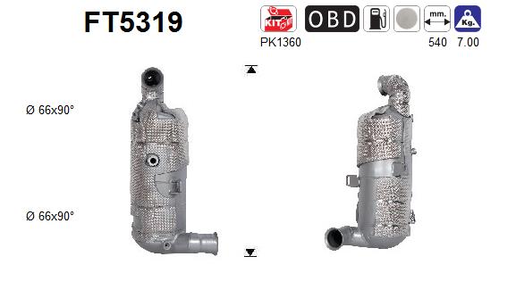 Soot/Particulate Filter, exhaust system - FT5319 AS