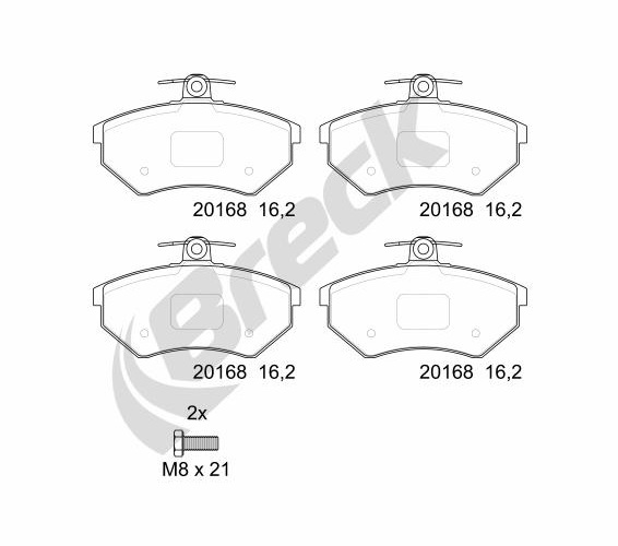 Brake Pad Set, disc brake - 20168 00 701 00 BRECK