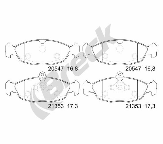 Brake Pad Set, disc brake - 20547 00 702 00 BRECK