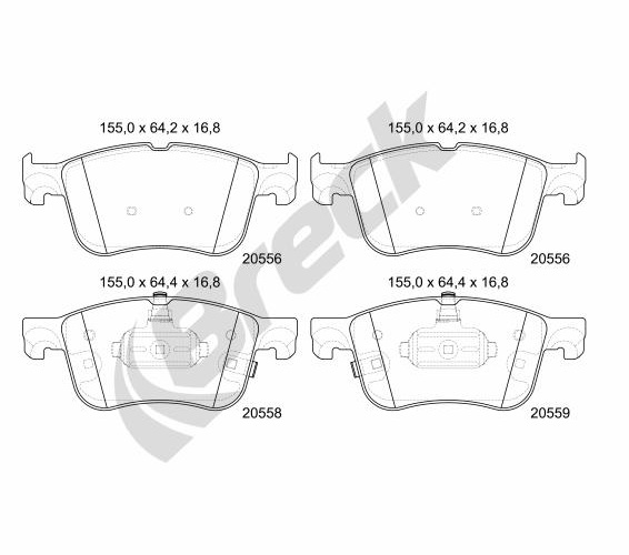 Brake Pad Set, disc brake - 20556 00 701 00 BRECK