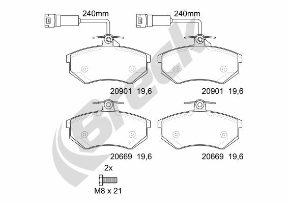 Brake Pad Set, disc brake - 20669 10 701 10 BRECK