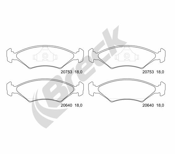 Brake Pad Set, disc brake - 20753 00 701 00 BRECK