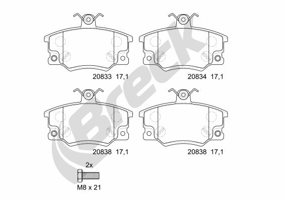 Brake Pad Set, disc brake - 20833 00 701 10 BRECK