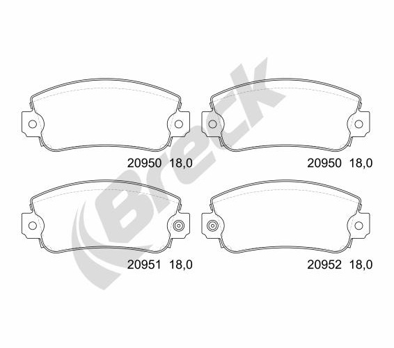 Brake Pad Set, disc brake - 20950 00 702 10 BRECK