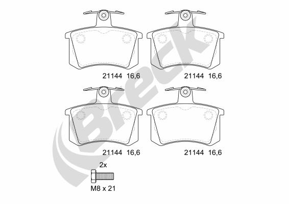Brake Pad Set, disc brake - 21144 00 704 00 BRECK