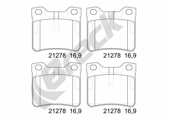 Brake Pad Set, disc brake - 21278 10 701 00 BRECK