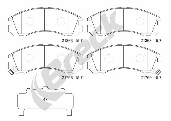 Brake Pad Set, disc brake - 21363 00 701 10 BRECK