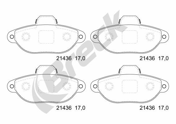 Brake Pad Set, disc brake - 21436 00 702 00 BRECK