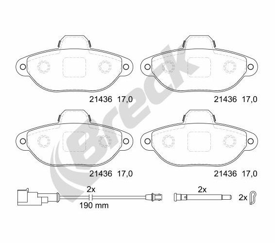 Brake Pad Set, disc brake - 21436 00 702 10 BRECK