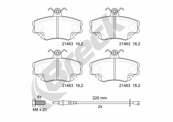Brake Pad Set, disc brake - 21463 00 702 10 BRECK