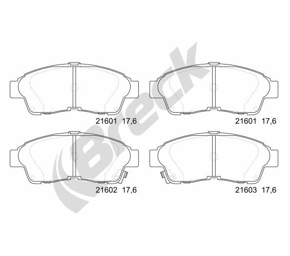 Brake Pad Set, disc brake - 21601 00 701 10 BRECK