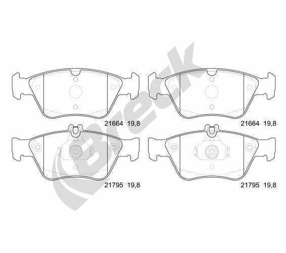 Brake Pad Set, disc brake - 21664 00 701 20 BRECK