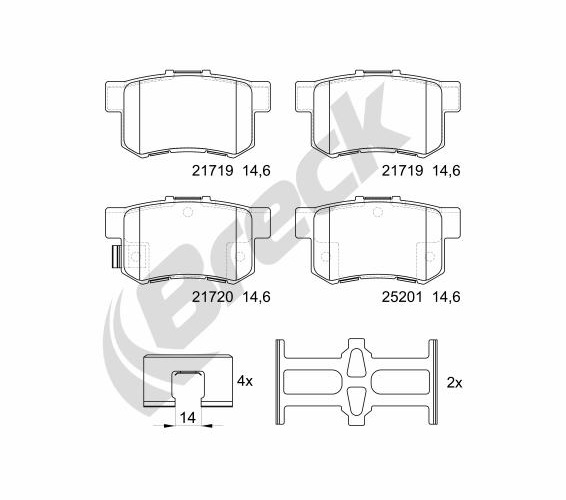 Brake Pad Set, disc brake - 21720 00 704 00 BRECK