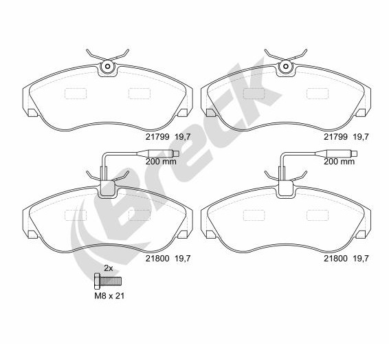 Brake Pad Set, disc brake - 21799 00 703 10 BRECK