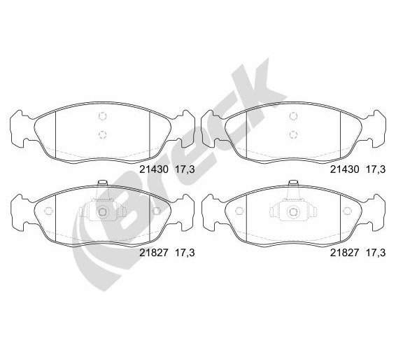 Brake Pad Set, disc brake - 21827 00 702 00 BRECK