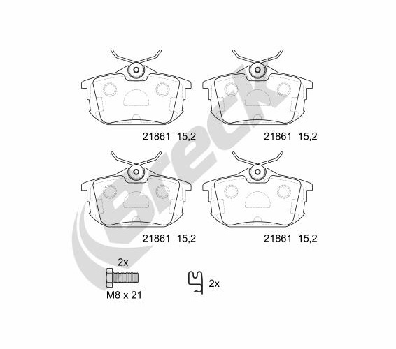 Brake Pad Set, disc brake - 21861 00 704 10 BRECK