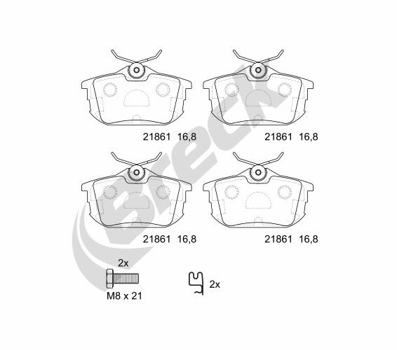Brake Pad Set, disc brake - 21861 10 704 10 BRECK