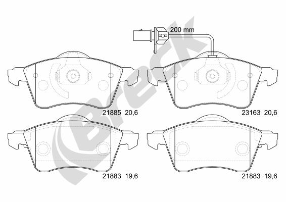 Brake Pad Set, disc brake - 21885 00 701 10 BRECK