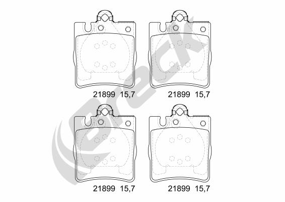 Brake Pad Set, disc brake - 21899 00 702 20 BRECK
