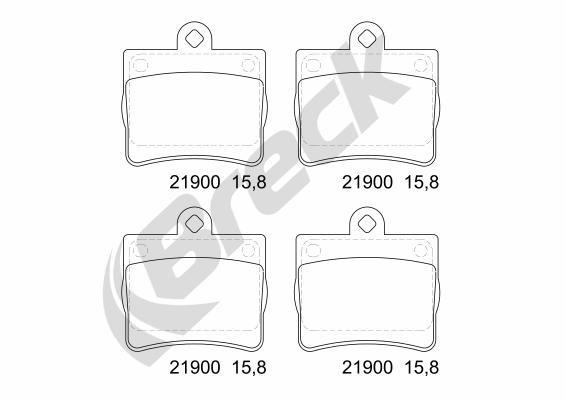Brake Pad Set, disc brake - 21900 00 702 00 BRECK
