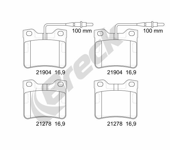 Brake Pad Set, disc brake - 21904 00 701 10 BRECK