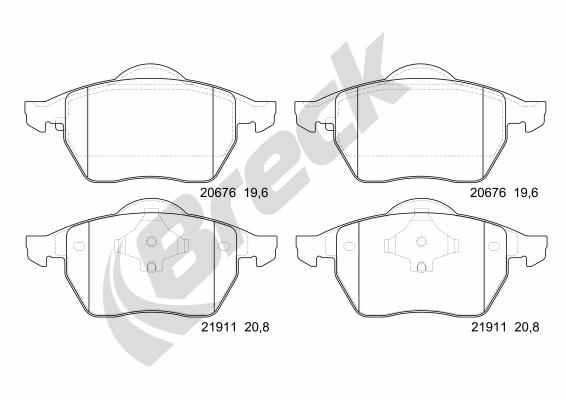 Brake Pad Set, disc brake - 21911 00 701 10 BRECK