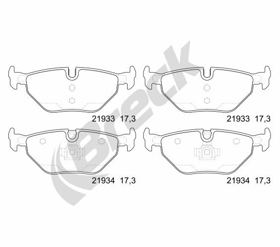 Brake Pad Set, disc brake - 21934 00 704 00 BRECK
