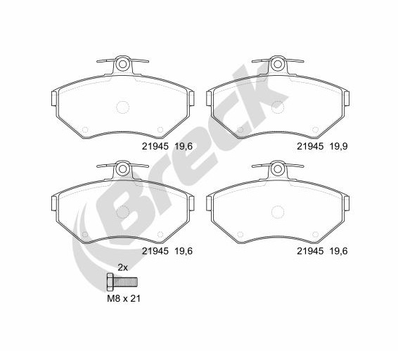 Brake Pad Set, disc brake - 21945 10 701 00 BRECK