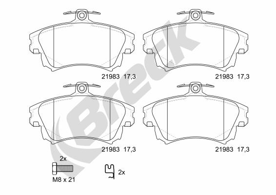 Brake Pad Set, disc brake - 21983 00 701 10 BRECK