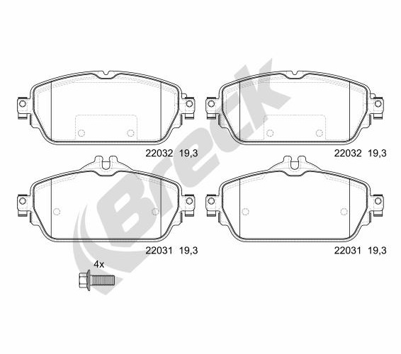 Brake Pad Set, disc brake - 22031 00 701 10 BRECK