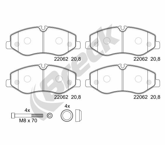 Brake Pad Set, disc brake - 22062 00 703 00 BRECK