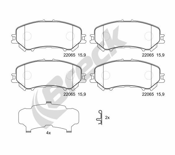 Brake Pad Set, disc brake - 22065 00 701 10 BRECK