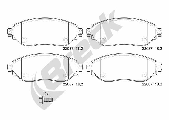 Brake Pad Set, disc brake - 22087 00 703 00 BRECK
